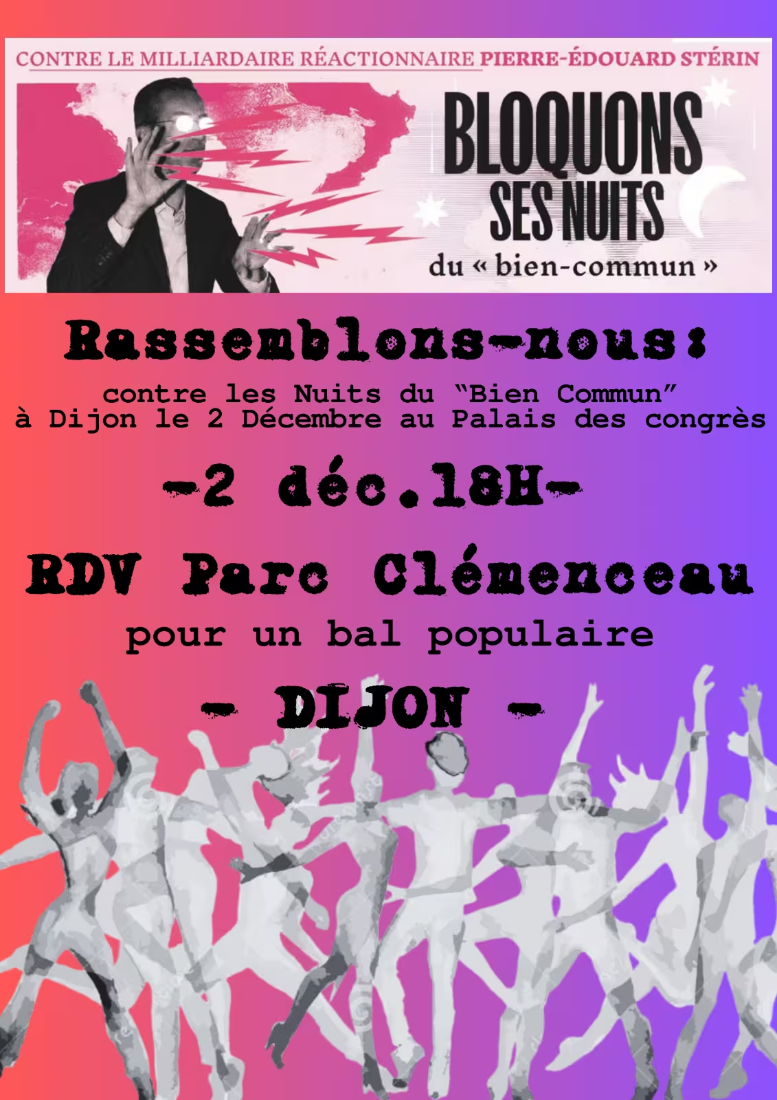 Le 2 décembre Dijon se mobilise contre Stérin et ses « Nuit du bien commun »