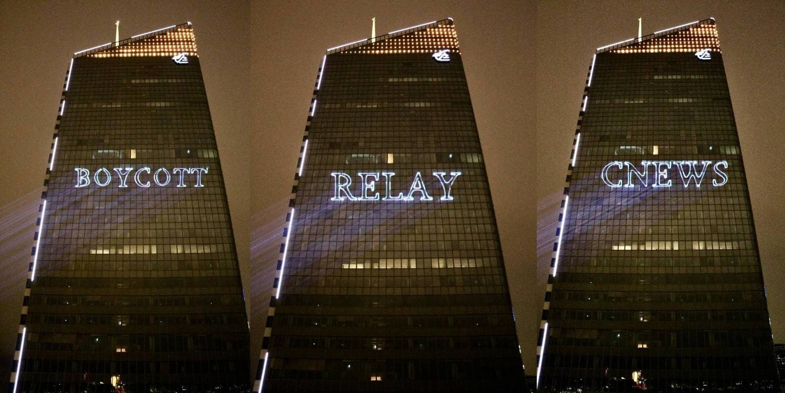 projection sur la tour société générale contre bollore